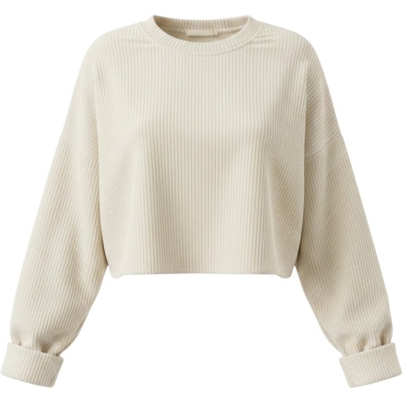 Altar'd State Sweaters - Altar'd State Cream Long Cuffed Sleeve Ribbed Cotton Blend Sweater Womens S
